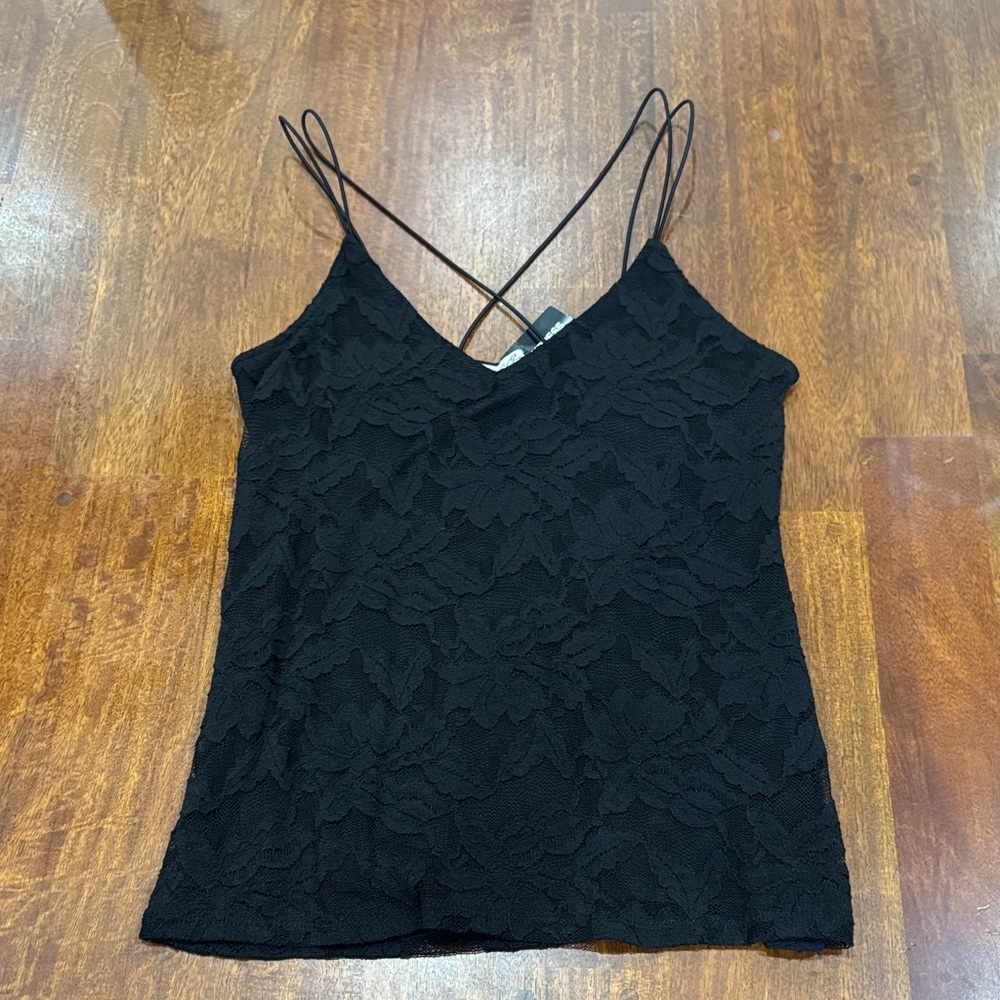 NWT Express Sexy Dark Black Lace Women's Top